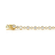 3mm & 2mm Bezel Set Round Lab Grown Diamond Tennis Bracelet - LGG Jewelry